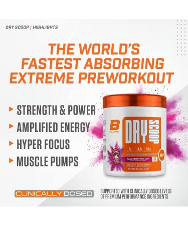 Dry Scoop Ballistic Supps Extreme Pre-Workout for Men and Women Fast Acting Increased Focus Strength & Energy (Grape Bubble Butt) - Buy Online on GoSupps.com