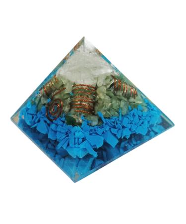 Orgone Pyramid Large Turquoise Crystal Energy Generator EMF Protection Meditation Healing
