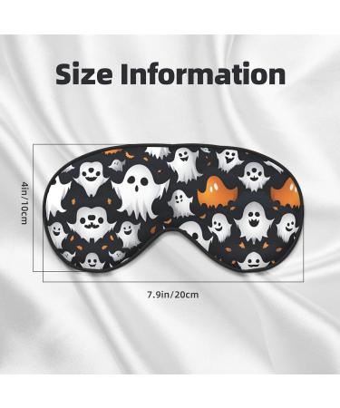 SSIMOO Cute White Ghost Halloween Sleep Mask - Adjustable Breathable Eye Mask for Ultimate Comfort | Perfect for Travel & Rest - Buy Online on GoSupps.com