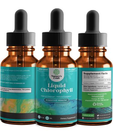 Natural Chlorophyll Liquid Drops - Mint Flavored for Digestive Health & Immune Support | 2oz - Buy Online on GoSupps.com