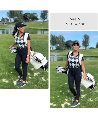 Soneven Women's Short Sleeve Golf Polo Shirt - Moisture Wicking Athletic Top for Tennis - Dry Fit Large 02-Argyle - Buy Online on GoSupps.com