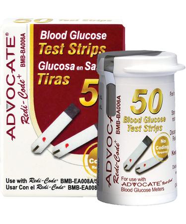 Advocate 50 Count Value Pack Diabetic Test Strips for Blood Sugar Monitor | at Home Glucose Testing - 50 Test Strips - Buy Online on GoSupps.com