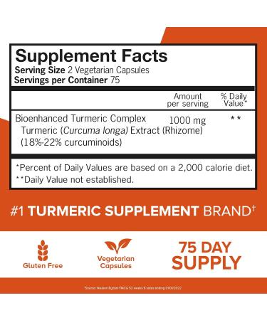 Qunol Turmeric Curcumin Supplement 1000mg with Ultra High Absorption for Joint Support Extra Strength Capsules 150 Count - Buy Online on GoSupps.com