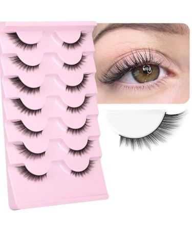 ALICROWN A- Angel Wing Half Lashes - Natural Look Wispy Fake Eyelashes - Cat Fox Eye Mink 3/4 Corner Lashes - 7 Pairs - Buy Online on GoSupps.com
