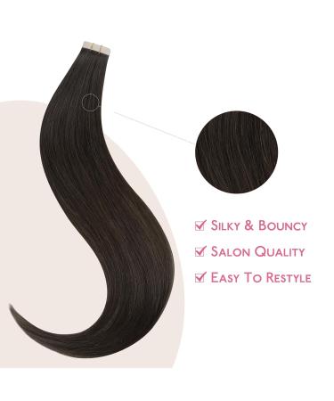 Buy Salife Tape Extensions - 10pcs Real Hair 35cm Dark Brown Invisible Tape In Extensions for Effortless Style - Buy Online on GoSupps.com
