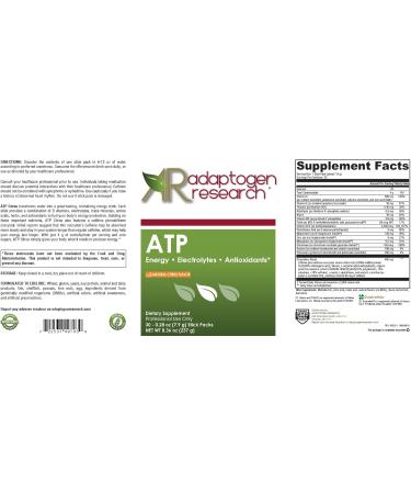 ATP Natural Citrus Flavor Electrolyte Drink | Energy Antioxidants & Vitamins | 30 Stick Pack - Buy Online on GoSupps.com