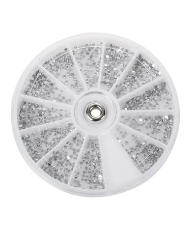YIZAN Carousel Silver Rhinestone Boxes for Nail Art Manicure 1.5 mm Wheel