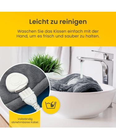 COSI Home Heating Pillows | Automatic Switch-Off | Ultra Soft Flannel | 3 Heat Levels & Remote Control | Ideal for Back Shoulder & Neck Relief | 60x62cm (Gray) - Buy Online on GoSupps.com