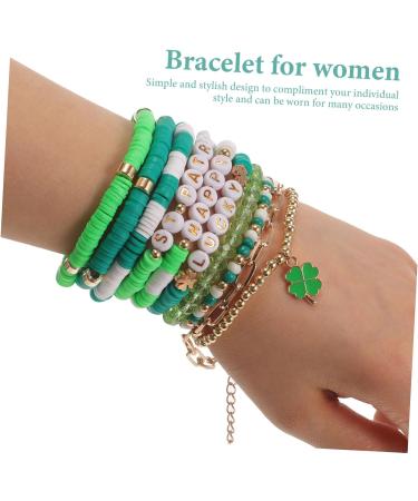 Alipis 20 Pcs Four Leaf Bracelet Gift Chic Wrist Chain Wrist Bracelet Bangle St Patrick's Day Wrist Chains St Patrick's Day Wristbands Hand Jewelry Lucky Miss Polymer Clay 8.00X8.00X2.00CMx5pcs As Shownx5pcs - Buy Online on GoSupps.com