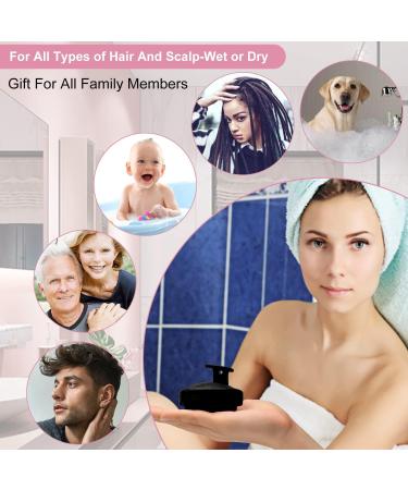 Soft Silicone Scalp Massager & Shampoo Brush for Hair Growth - Exfoliating Hair Wash Scrubber for Men Women & Pets (Black) - Buy Online on GoSupps.com