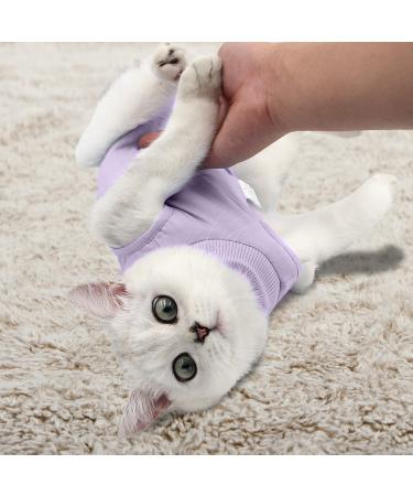 Lexvss Cat Recovery Suit | Professional Surgery Recovery & Spay Alternative | Small Purple - Buy Online on GoSupps.com