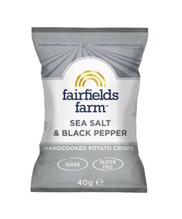 Fairfields Farm Crisps Sea Salt & Black Pepper Cooked Potato Crisps 40g | Pack of 10