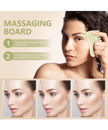 SUPVOX 1pc Gua Sha Facial Massage Tool - Jade Scraping Plate for Face & Scalp - Chinese Massage Comb - 9.0x5.5cm - Buy Online on GoSupps.com