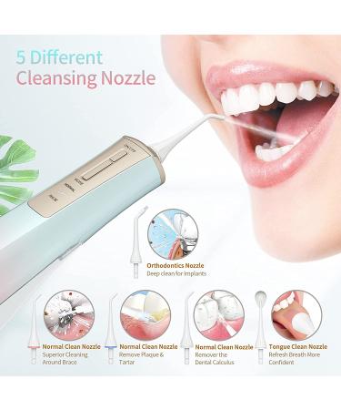 Rechargeable Cordless Water Tooth Flosser - Portable Oral Irrigator with 3 Modes & 5 Jet Tips, IPX7 Waterproof for Home & Travel - Buy Online on GoSupps.com