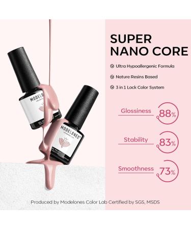 Modelones 24 Pcs Gel Nail Polish Set 20 Colors Nude Pink White Nail Polish Neutral Brown Glitter Gel Polish Set with Bond Primer Glossy & Matte Top Base Coat Soak Off LED Manicure Gifts White Glitter Brown - Buy Online on GoSupps.com