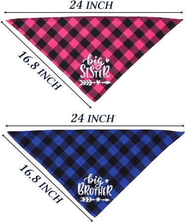 Big Brother Big Sister Dog Bandana | Pregnancy Announcement Plaid | Gender Reveal Photo Prop | Pet Scarf Accessories - Buy Online on GoSupps.com