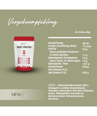 Menufit Whey Protein Powder 500g Protein Powder for Muscle Building Water Soluble Protein Powder Based on Whey Protein (Vanilla) - Buy Online on GoSupps.com