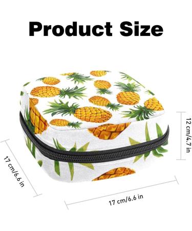 Anna Cowper Yellow Pineapple Sanitary Napkin Storage Bag - Portable Period Bag for Women and Teen Girls - Multi-colored - 1Pcs - Buy Online on GoSupps.com