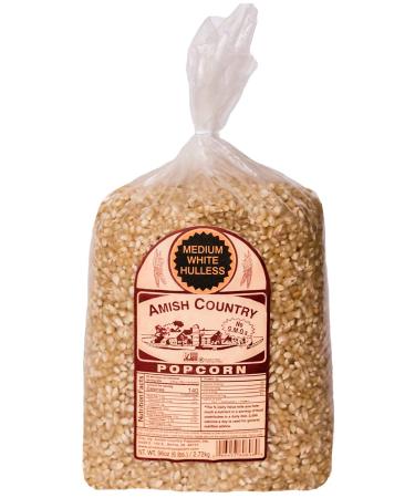 Amish Country Popcorn | 6 lb Bag | Medium White Popcorn Kernels | Old Fashioned, Non-GMO and Gluten Free (Medium White - 6 lb Bag) 6 Pound (Pack of 1)