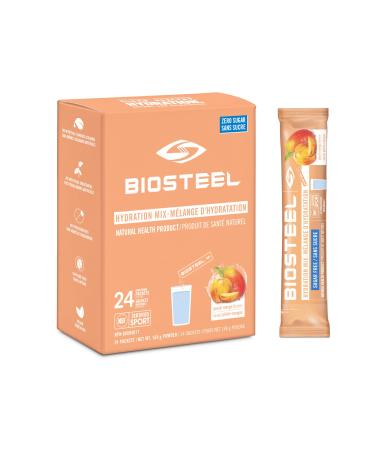 BioSteel Hydration Mix Great Tasting Hydration with Zero Sugar and No Artificial Flavours or Preservatives Peach Mango Flavour 24 Single Serving Packets