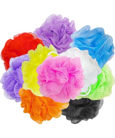 10 Pack Mesh Bath Sponges Soft Bath Shower Loofah Sponge Colorful Exfoliating Scrubber for Kids Women Men Body Wash Random Color