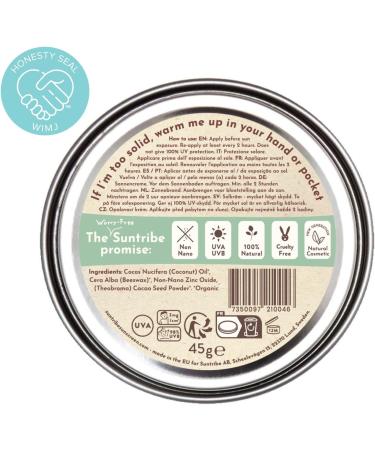 Suntribe Natural Mineral Zinc Sunscreen Face & Sport SPF 30-45 g Mud Tint Organic - 100% Natural Reef Safe - Surf & Sport Zinc Paste - Mineral UV-Filter - Very Water Resistant Zero Waste - Buy Online on GoSupps.com