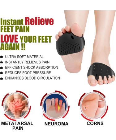 Toe Spacers (6 PCS Black) - Soft & Breathable Toe Separators for Bunions Hammer Toes Metatarsalgia & More | International Shipping - Buy Online on GoSupps.com