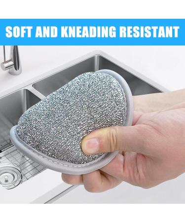 Reusable Kitchen Sponges Wire Dishwashing Rag Soft and Wire Scouring Pad Kitchen Scrubbers 5pcs - Buy Online on GoSupps.com
