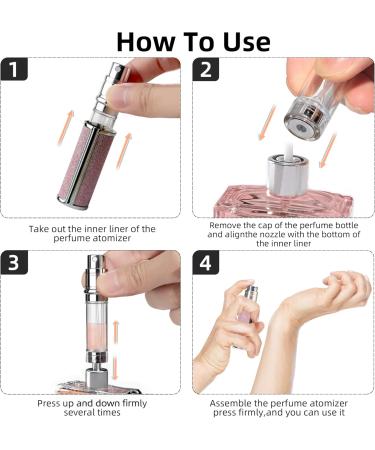 AE00SI Glitter Diamond Perfume Atomiser - 5ml Refillable Leak-Proof Bottle for Women & Men | Perfect Travel Gift - Buy Online on GoSupps.com