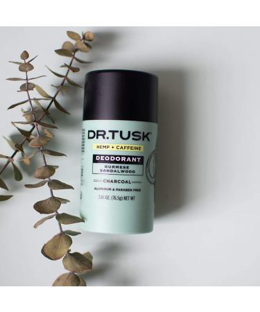 DR.TUSK Mens Deodorant | Hempseed Oil, Caffeine & Charcoal | Burmese Sandalwood | 2.65oz - Buy Online on GoSupps.com
