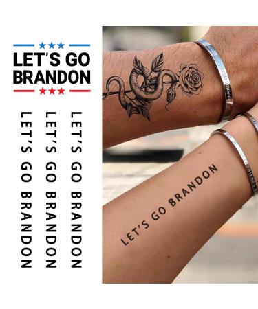 12 Let's Go Brandon Temporary Fake Tattoos Stickers - Black Body Art for Men & Women - Buy Online on GoSupps.com