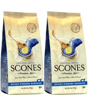 English Scone Mix Original Flavor by Sticky Fingers Bakeries Easy to Make English Scones Fresh Baked Makes 12 Scones (2pk) 1 Count (Pack of 2)