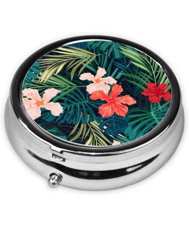 Summer Hawaiian Round Pill Box - Lightweight Moisture-Proof & Portable for Emergency Medication & Fish Oil | One Size - Buy Online on GoSupps.com