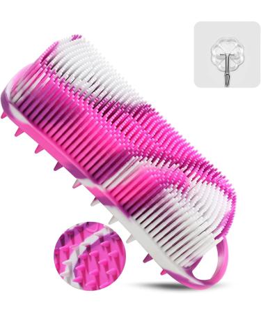 YEALIFE Camo Purple Silicone Body Scrubber: 2-in-1 Body & Hair Brush for Shower, Easy Clean, Stimulates Blood Circulation - Women & Men - Buy Online on GoSupps.com