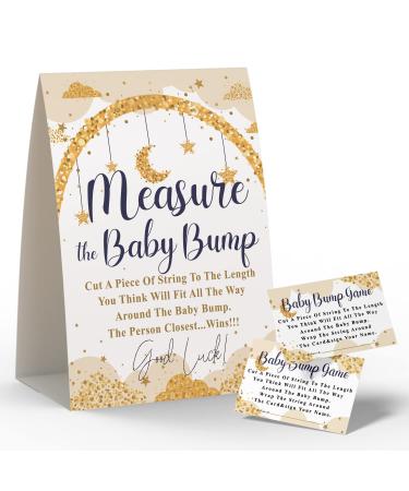 Baby Shower Games - Measure Mommy's Belly Game  How Big is Mommy's Belly  Mommys Belly Size Game  Includes a 5x7 Standing Sign and 50 2x3.5 Advice Cards(niu-k01)