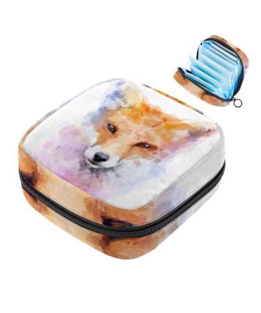 Javenproeqt portable women's binding bags menstrual cup pocket female menstrual pads bags for teenage girls tampons for the first period watecolor hipster fox multicolored 02