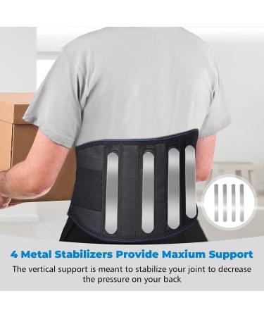 Buy Self-Warming Lordosis Back Bandage & Waist Trainer | Pain Relief for Herniated Disc Sciatica & Scoliosis - Adjustable Belly Control Belt in Schwa Black - Buy Online on GoSupps.com