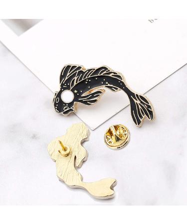 GuassLee Enamel Fish Brooch Pin Set - 2pcs Cute Black and White Cartoon Lapel Pins for Backpacks, Clothes, and DIY Accessories - Buy Online on GoSupps.com