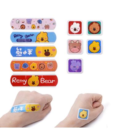 100pcs Kids Cartoon Bandages Adhesive Flexible Colorful Bandages for Boys and Girls Waterproof Bandages for Scrapes and Cuts 2 Sizes