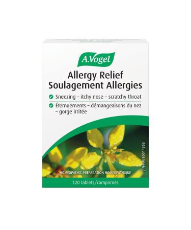 A.Vogel Allergy Relief | Allergy Medication For Hay Fever Symptoms Such As Sneezing Itchy Nose Scratching Throat Burning Eyes Watery Eyes | Non-Drowsy | Clinically Proven | Ages 2 Up | 120 Tabs
