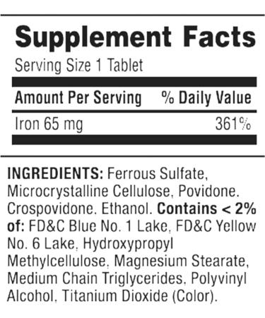 Spring Valley Iron Tablets 65mg 200 Count Value Size (Pack of 2) + Me Gustas Sticker - Buy Online on GoSupps.com