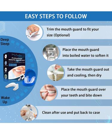 Moldable 4-In-1 Dental Night Guard 6-Pack - Professional Custom Fit Mouth Guard for Teeth Grinding & Athletic Protection - Includes 2 Sizes Kit and Travel Case - MySmile - Buy Online on GoSupps.com