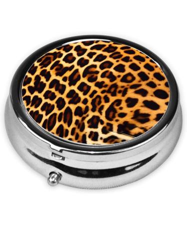 Stripes On Leopards Round Pill Box - 3 Compartment Portable Organizer for Purse & Pocket - Travel-Friendly Pill Storage - Buy Online on GoSupps.com