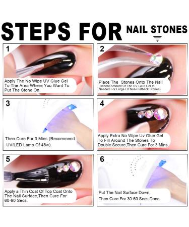 Nail Art Rhinestone Glue Gel 8ml with No Wipe Resin Adhesive - Clear Diamond Gel Polish for Nail Decoration and Rhinestones - Dual-Use Pen Tool Included (LED Light Cure Required) - Buy Online on GoSupps.com