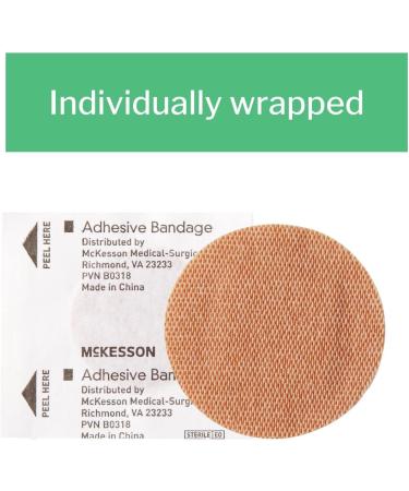 McKesson Round Tan Fabric Sterile Adhesive Spot Bandages - 100 Count - 1 Pack - Buy Online on GoSupps.com