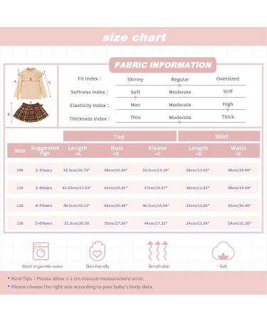 Miipat Toddler Girl Clothes Set | Fall Winter Long Sleeve Outfit | Pullover Top & Mini Skirt | Girls Dress 3-4 Years | Camel - Buy Online on GoSupps.com