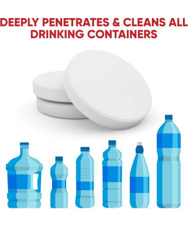 30 All-Natural Tumbler Water Bottle Cleaning Tablets - Stainless, Plastics, Ceramic & Glass - Individually Packed - (1 Pack) - Buy Online on GoSupps.com