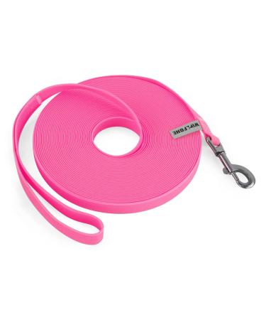 Wolfone 3m pink drag line for dogs waterproof training leash durable and easy -care leash suitable for recall swimming camping beach hunting walks pink 3m