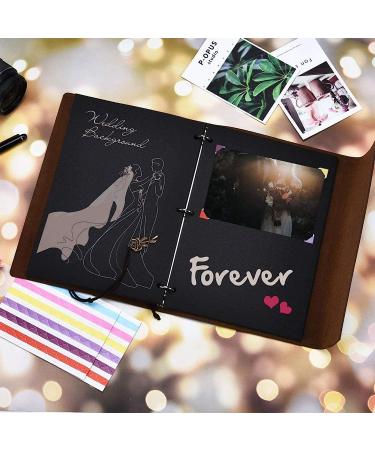 AIOR Photo Album Scrapbook  11 x 8.3 Inches 60 Black Pages Refillable Vintage Leather Scrapbook Album  DIY Memory Book  Couple Lover Anniversary Valentines Day Gifts for Him Her (Love) - Buy Online on GoSupps.com