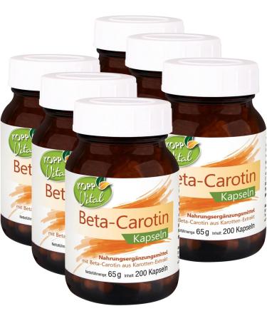KOPP Vital Beta-Carotene Capsules - 6 x 200 Capsules | Premium Carrot Extract & Vitamin A | Pharmacy Quality International Shipping - Buy Online on GoSupps.com